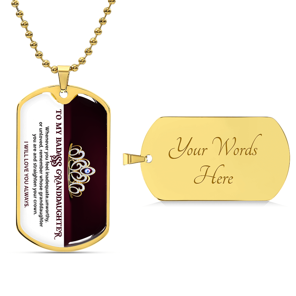 My Badass Granddaughter -Dog Tag Necklace