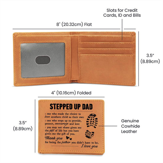 To My Stepdad Gift of Life Leather Wallet