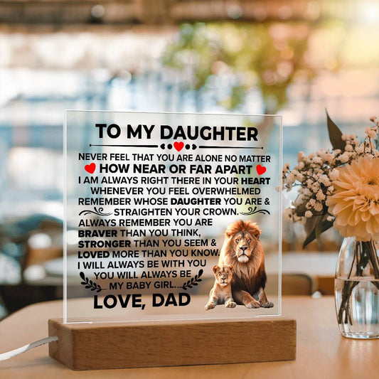 To My Daughter Braver Acrylic Square