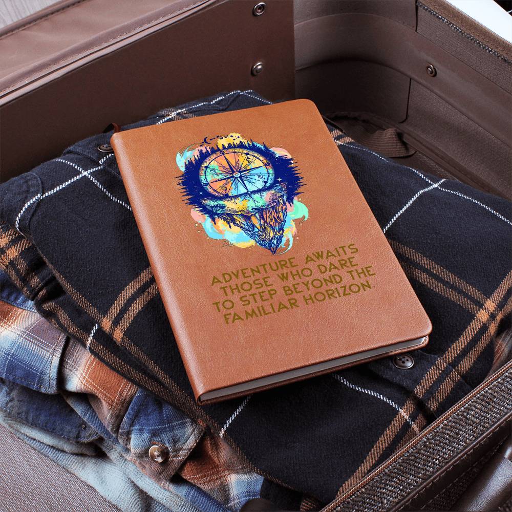 Adventure Awaits leather journal, additional detail image