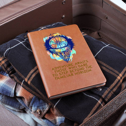 Adventure Awaits leather journal, additional detail image