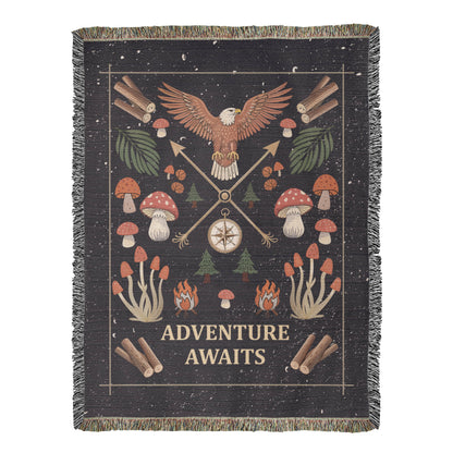 Adventure Awaits woven blanket, alternate product view