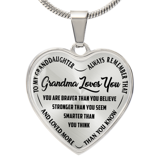 Grandma Loves You -Heart Necklace