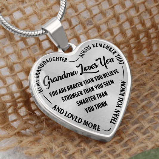 Grandma Loves You -Heart Necklace
