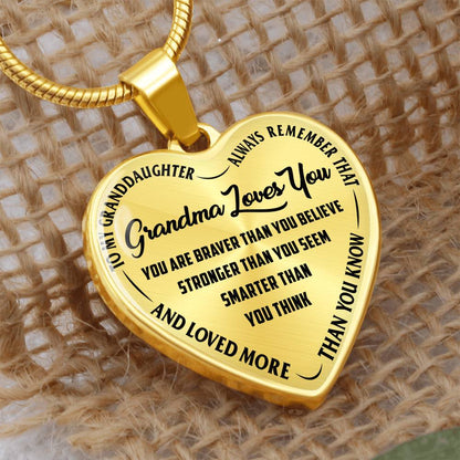 Grandma Loves You -Heart Necklace