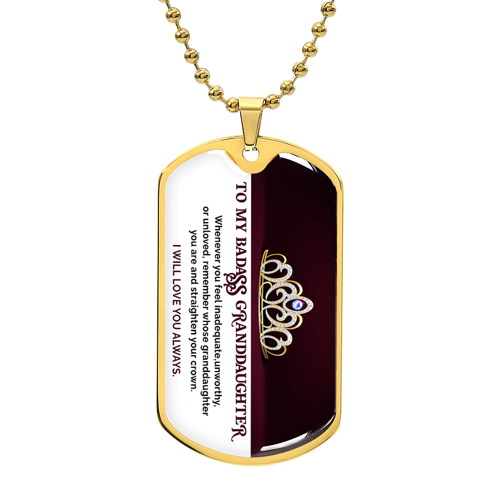 My Badass Granddaughter -Dog Tag Necklace