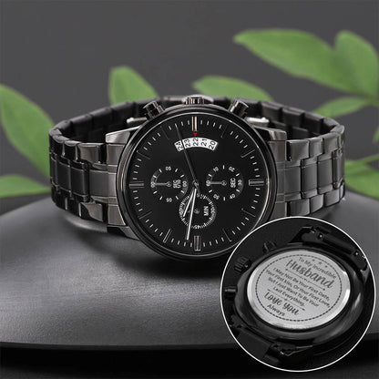 To My Husband Your Last Everything Charcoal Black Men Watch