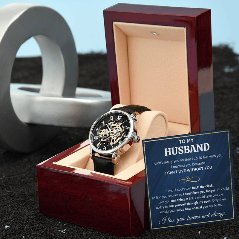 To My Husband Eyes Openwork Watch