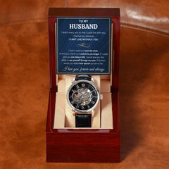 To My Husband Eyes Openwork Watch