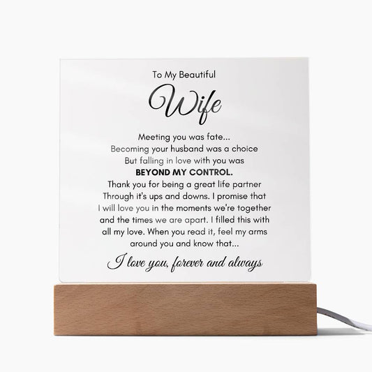 To My Wife Fate Acrylic Square