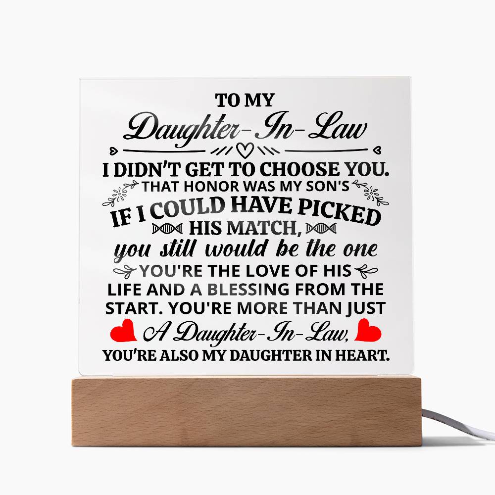 To My Daughter-in-Law Honor Acrylic Square