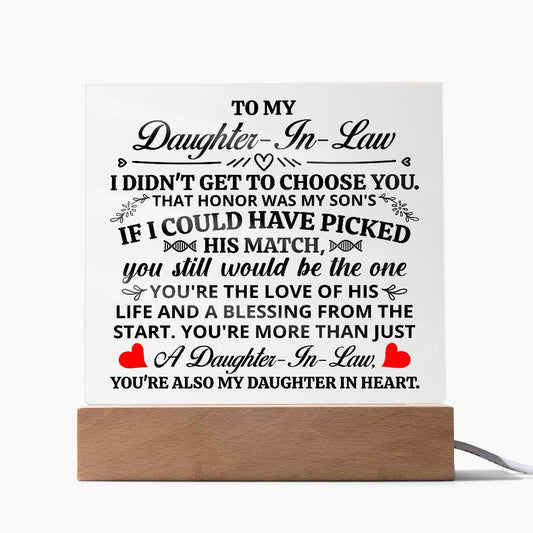 To My Daughter-in-Law Honor Acrylic Square