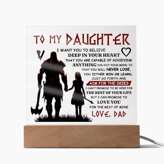 To My Daughter Skies Acrylic Square
