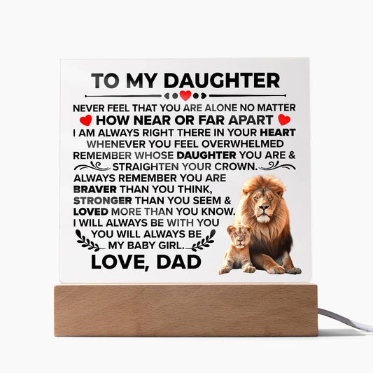 To My Daughter Braver Acrylic Square