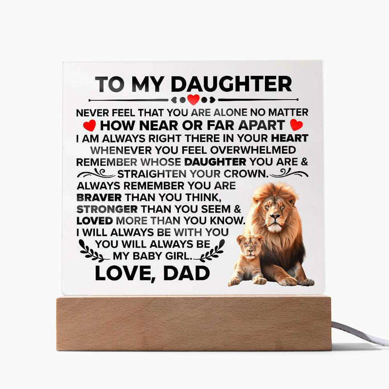 To My Daughter Braver Acrylic Square