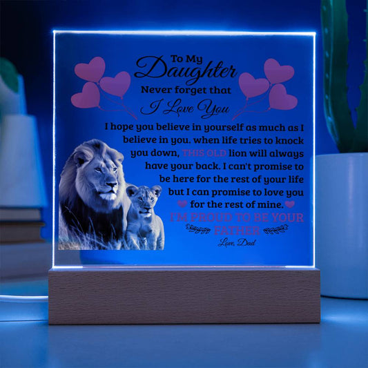 To My Daughter Old Lion Acrylic Square