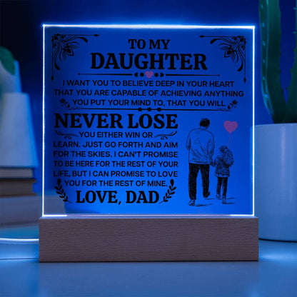 To My Daughter Promise Acrylic Square