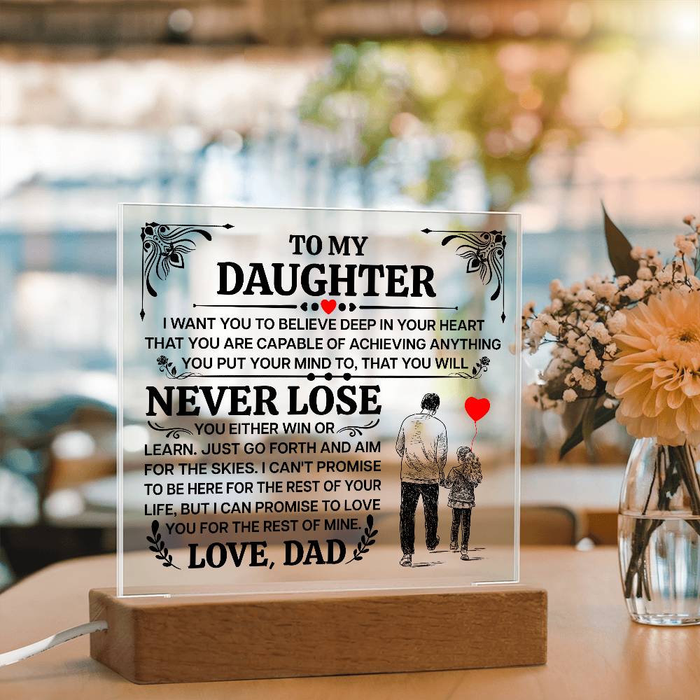 To My Daughter Promise Acrylic Square