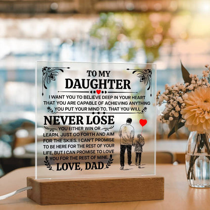 To My Daughter Promise Acrylic Square
