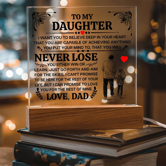 To My Daughter Promise Acrylic Square