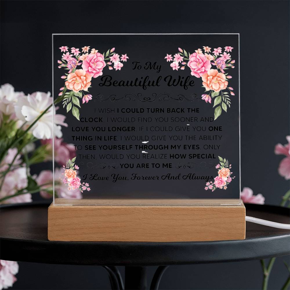 To My Beautiful Wife Acrylic Square
