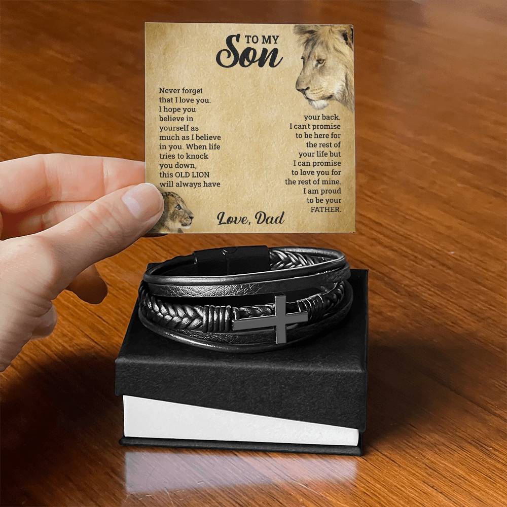 To My Son -Cross Bracelet