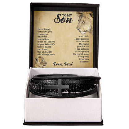 To My Son -Cross Bracelet