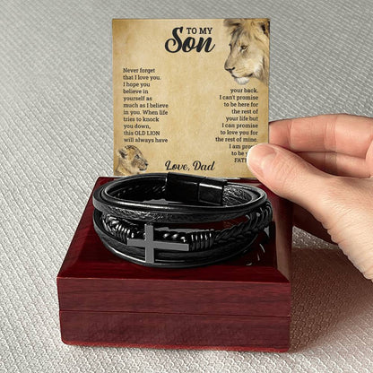 To My Son -Cross Bracelet