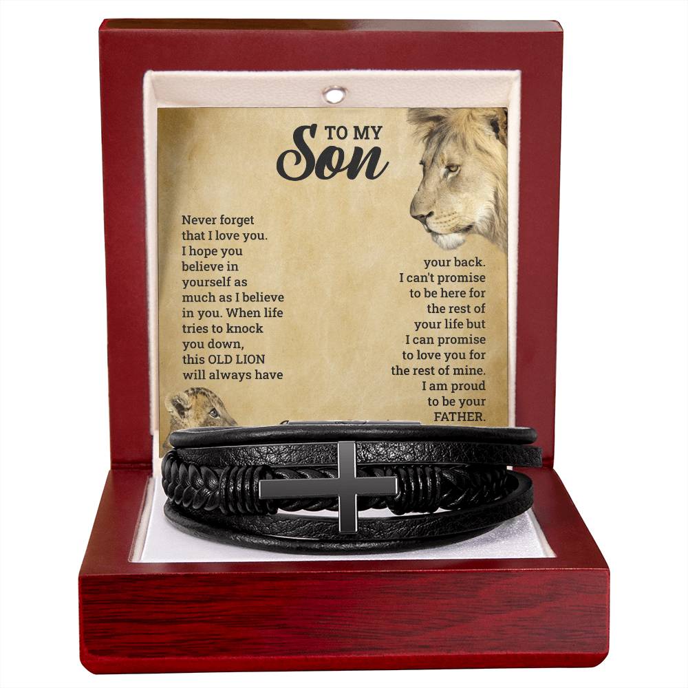 To My Son -Cross Bracelet