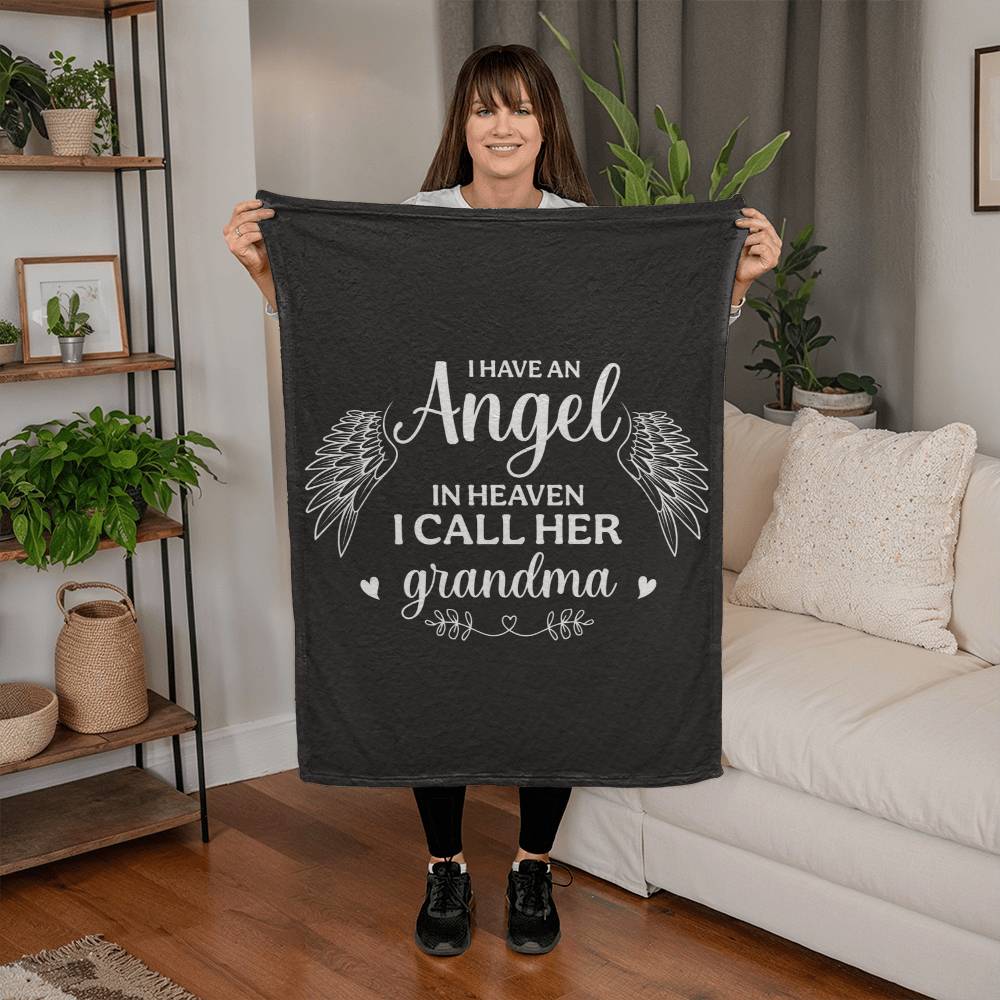I Have an Angel in Heaven I all Her Grandma Coral Fleece 