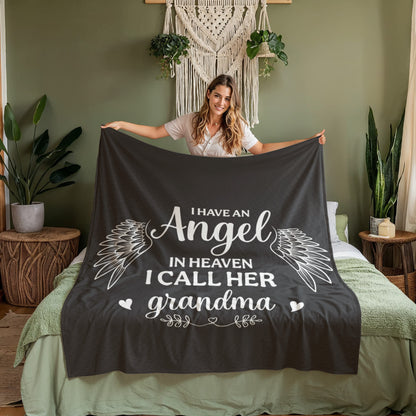 I Have an Angel in Heaven I all Her Grandma Coral Fleece 