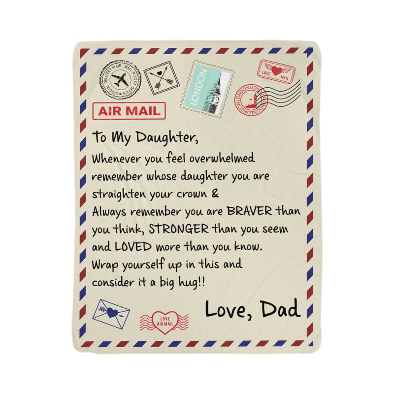 To My Daughter Braver From Dad Sherpa Fleece Blanket
