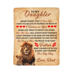 To My Daughter This Old Lion Sherpa Fleece Blanket