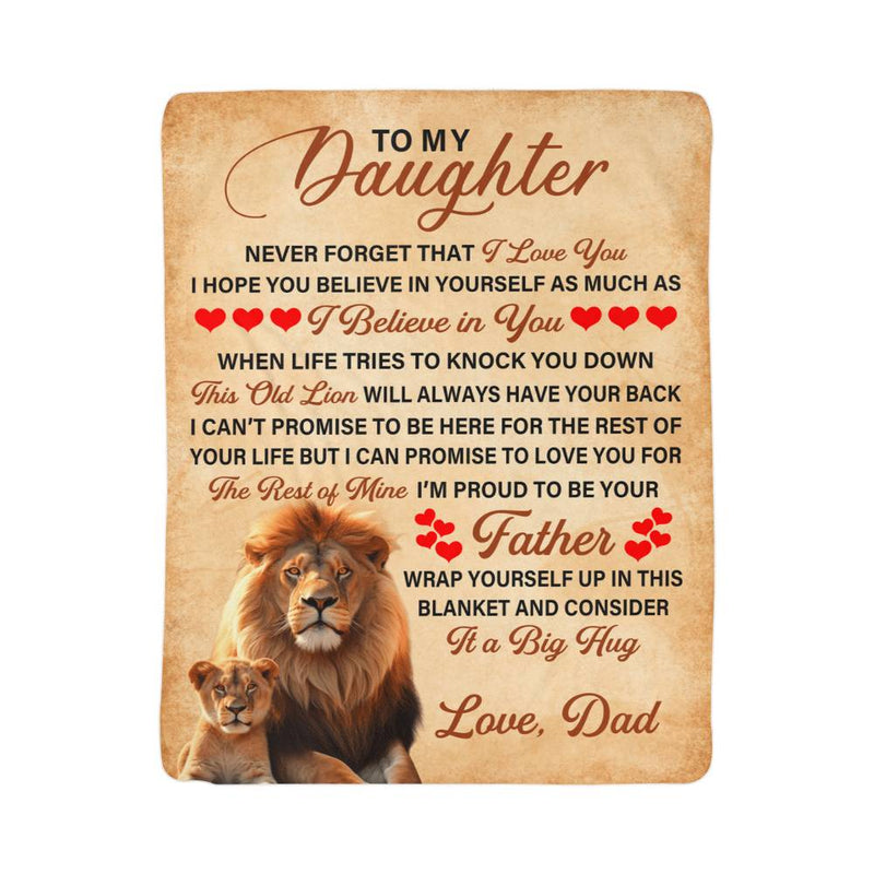 To My Daughter This Old Lion Sherpa Fleece Blanket