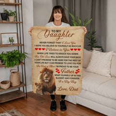 To My Daughter This Old Lion Sherpa Fleece Blanket