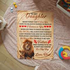 To My Daughter This Old Lion Sherpa Fleece Blanket
