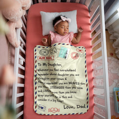 To My Daughter Braver From Dad Sherpa Fleece Blanket