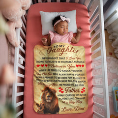 To My Daughter This Old Lion Sherpa Fleece Blanket