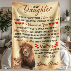 To My Daughter This Old Lion Sherpa Fleece Blanket