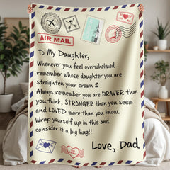 To My Daughter Braver From Dad Sherpa Fleece Blanket