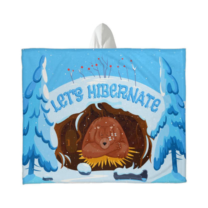 Let's Hibernate Hooded Sherpa Fleece Blanket