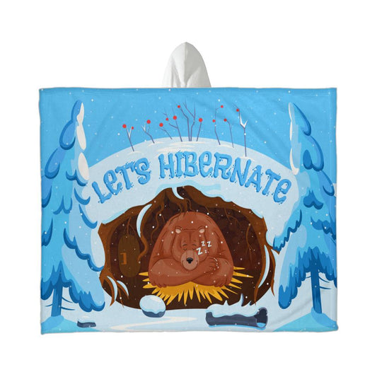 Let's Hibernate Hooded Sherpa Fleece Blanket