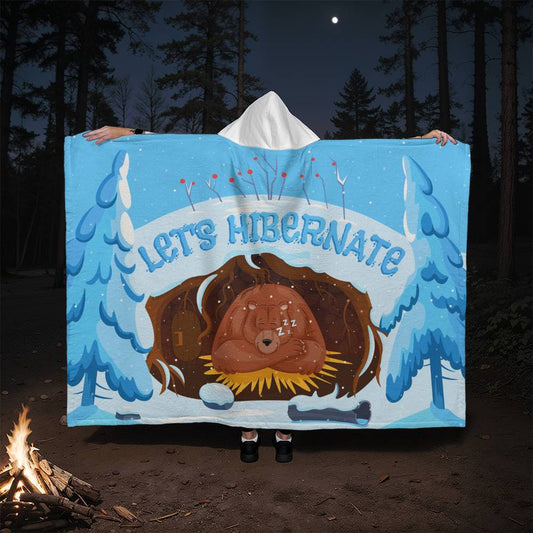 Let's Hibernate Hooded Sherpa Fleece BlanketLet's Hibernate Hooded Sherpa Fleece Blanket