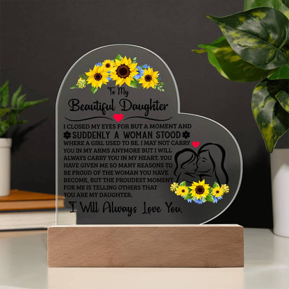 To My Daughter Proud Acrylic Heart PlaqueTo My Daughter Proud Acrylic Heart Plaque
