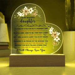 To My Beautiful Daughter Acrylic Heart Plaque