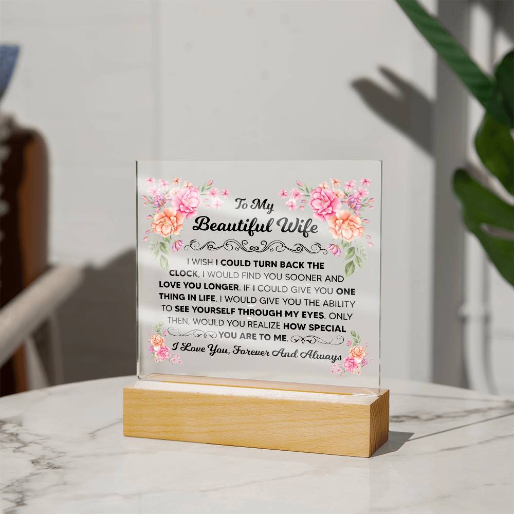 To My Beautiful Wife Acrylic Square