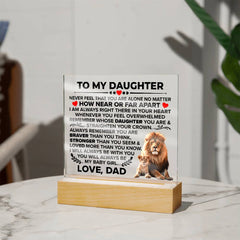 To My Daughter Braver Acrylic Square