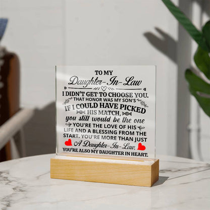 To My Daughter-in-Law Honor Acrylic Square