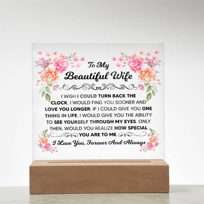 To My Beautiful Wife Acrylic Square