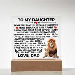 To My Daughter Braver Acrylic Square